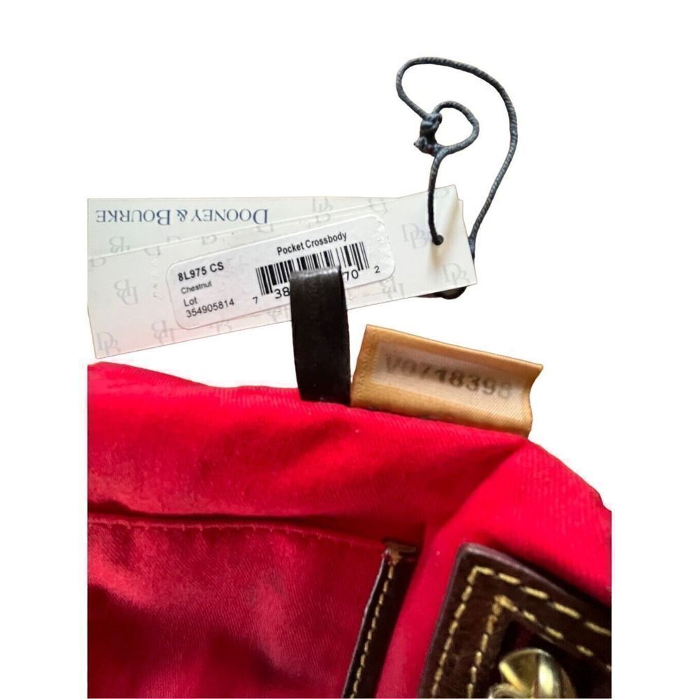 Dooney & Bourke Florentine Pocket Crossbody 8L975 CS Leather Chestnut Gentle Use - Picture 12 of 15